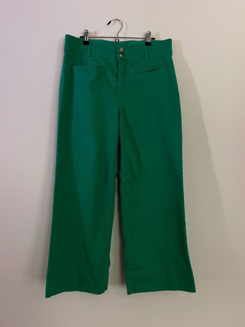 Draper James Emerald Green Cropped Wide-Leg Women's Pants